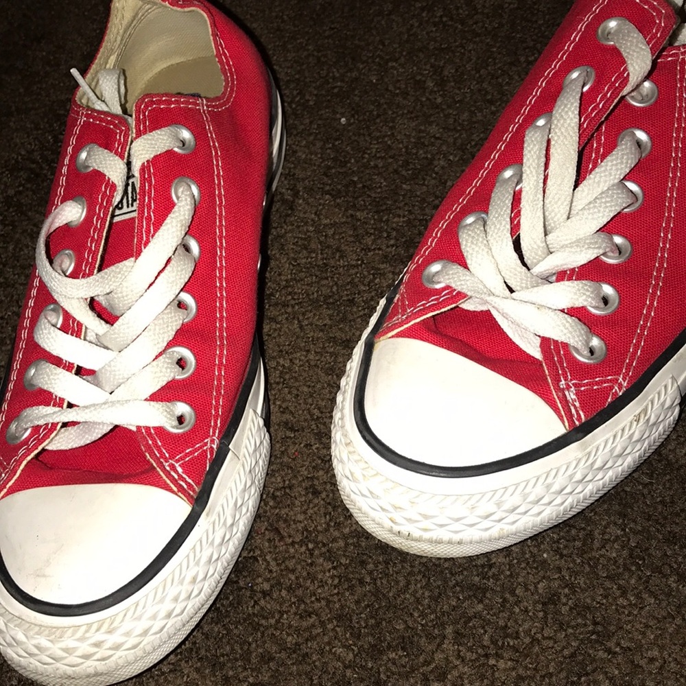 White and Red Converses